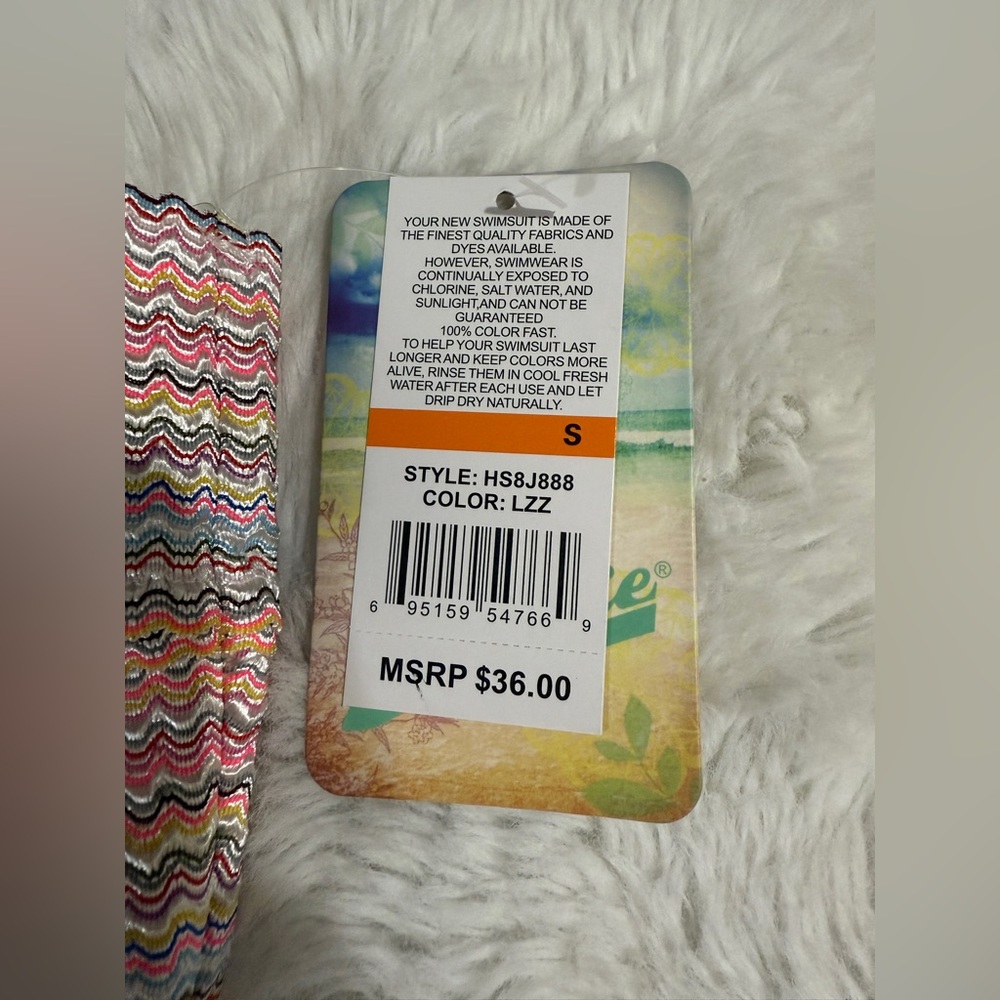 NWT Hobie Rainbow Criss Cross Swim Top - Picture 6 of 10
